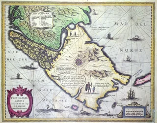 Mapa Magalhãesova průlivu, Patagonie